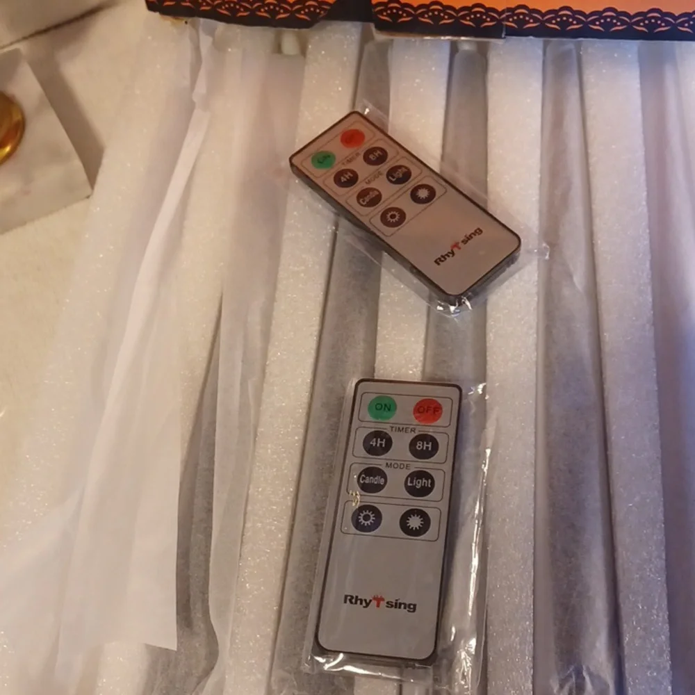 Black LED Taper Candles with 2 Remotes Set Of 6 Candles Rhy T Sing